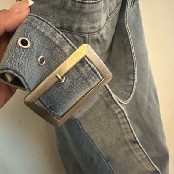 Fashion Nova It Girl Denim Jumpsuit - Light Wash Size XL NWT - Picture 7 of 10